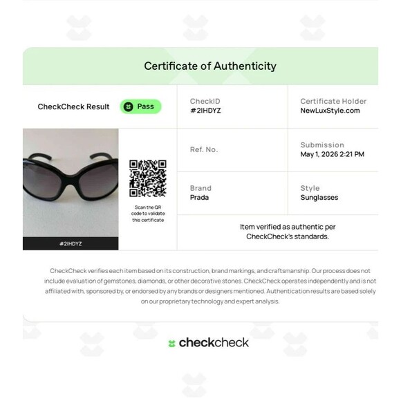 Prada black sun Sunglasses authentic with COA main image 5